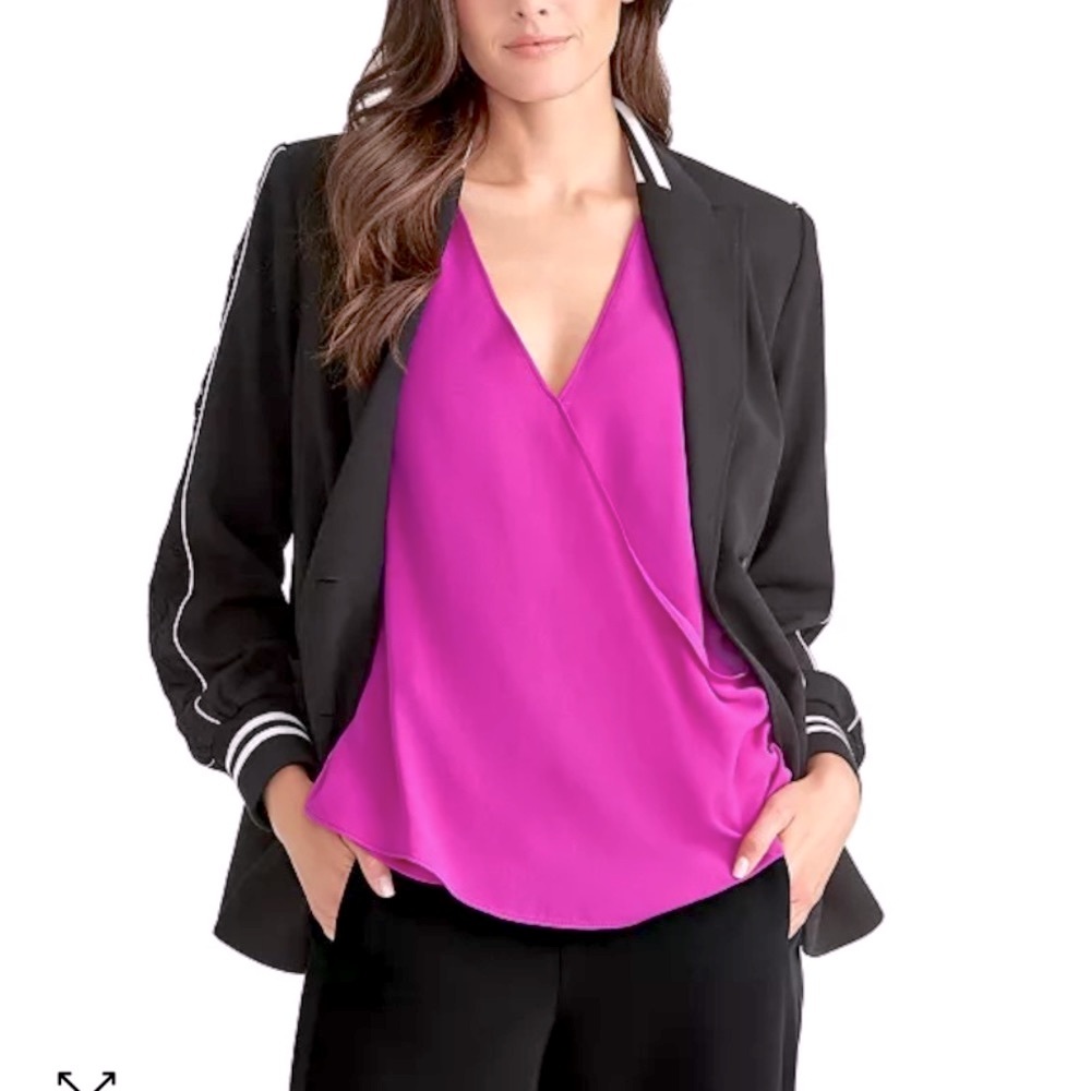 RACHEL RACHEL ROY - Black Double-Breasted Lace-Inset Blazer - XL NWT - Picture 4 of 7
